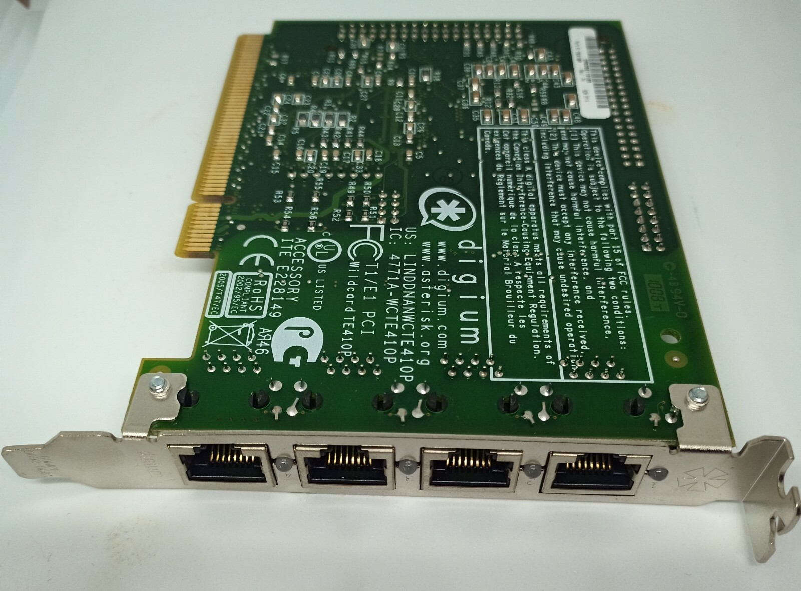 Digium TE410P-Quad T1/E1 PCI Interface Used sangoma asterisk