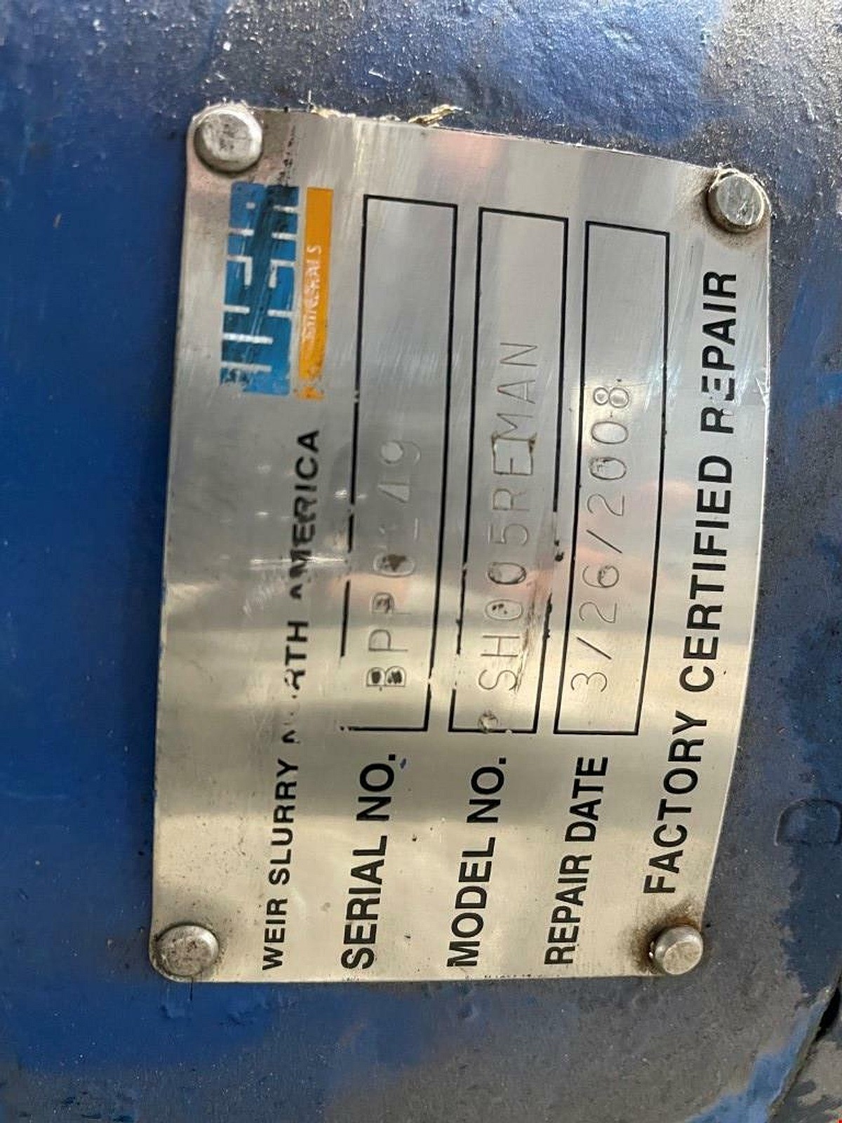 Warman Weir Slurry Pump Bearing Cartridge Assembly SH005REMAN