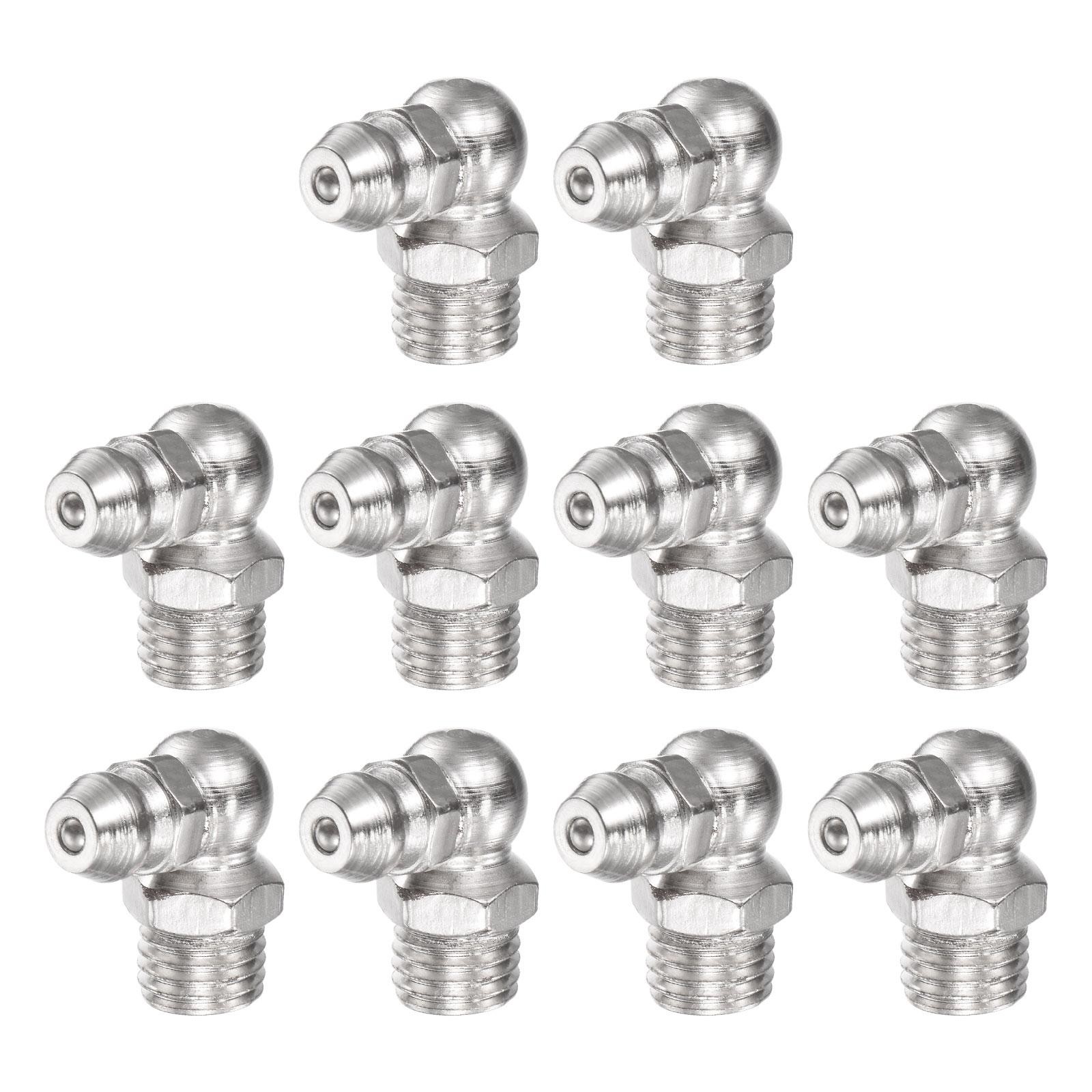 20Pcs Nickel-Plated Iron 90 Degree Hydraulic Grease Fitting M8 x 1mm Thread
