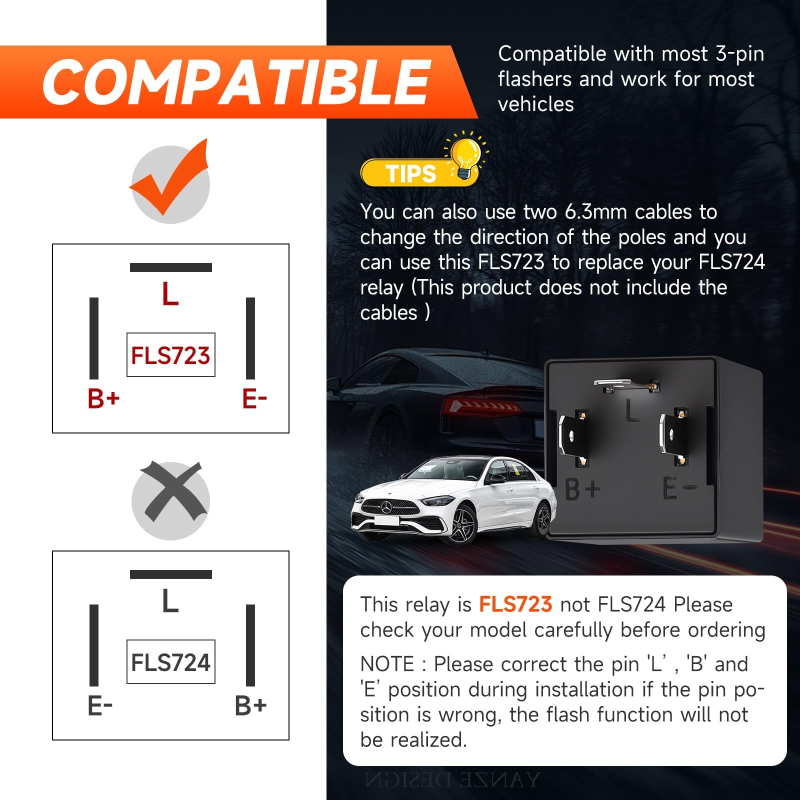 Pcs 3 Pin Electronic Flasher Relay, 1V 0.0A-0A Turn Signal Relays, Led Light