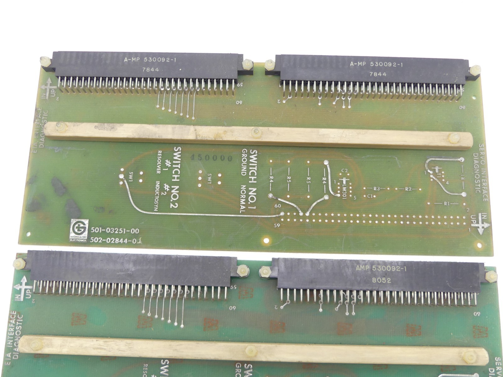 (Set of 3) Giddings & Lewis 501-03251-00 502-02844-0 Servo Interface Diagnostic