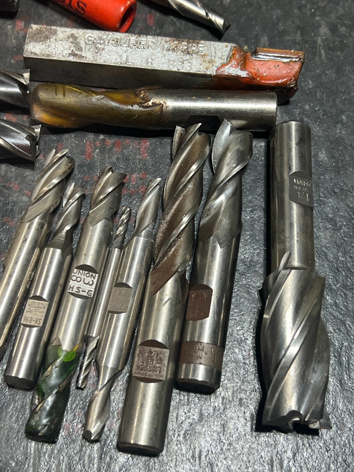 lot of 30+ endmills used double ended weldon nos and used machining osg