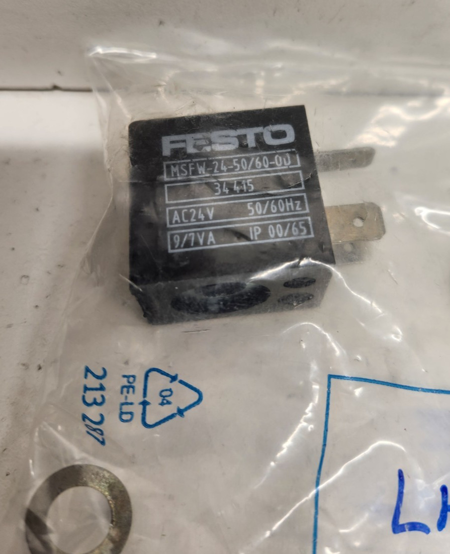 NEW IN BAG! FESTO 24V SOLENOID VALVE COIL 34415 MSFW-24-50/60-OD