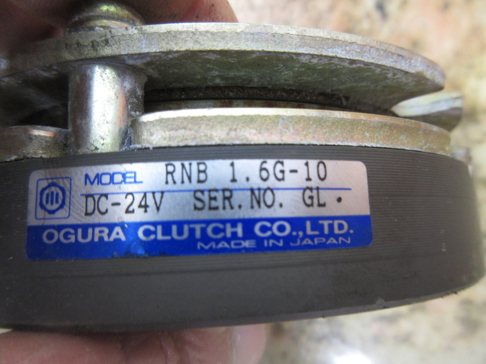 OGURA CLUTCH BRAKE RNB 1.6G-10 DC-24V GL MATSUURA RA-1 CNC MILL