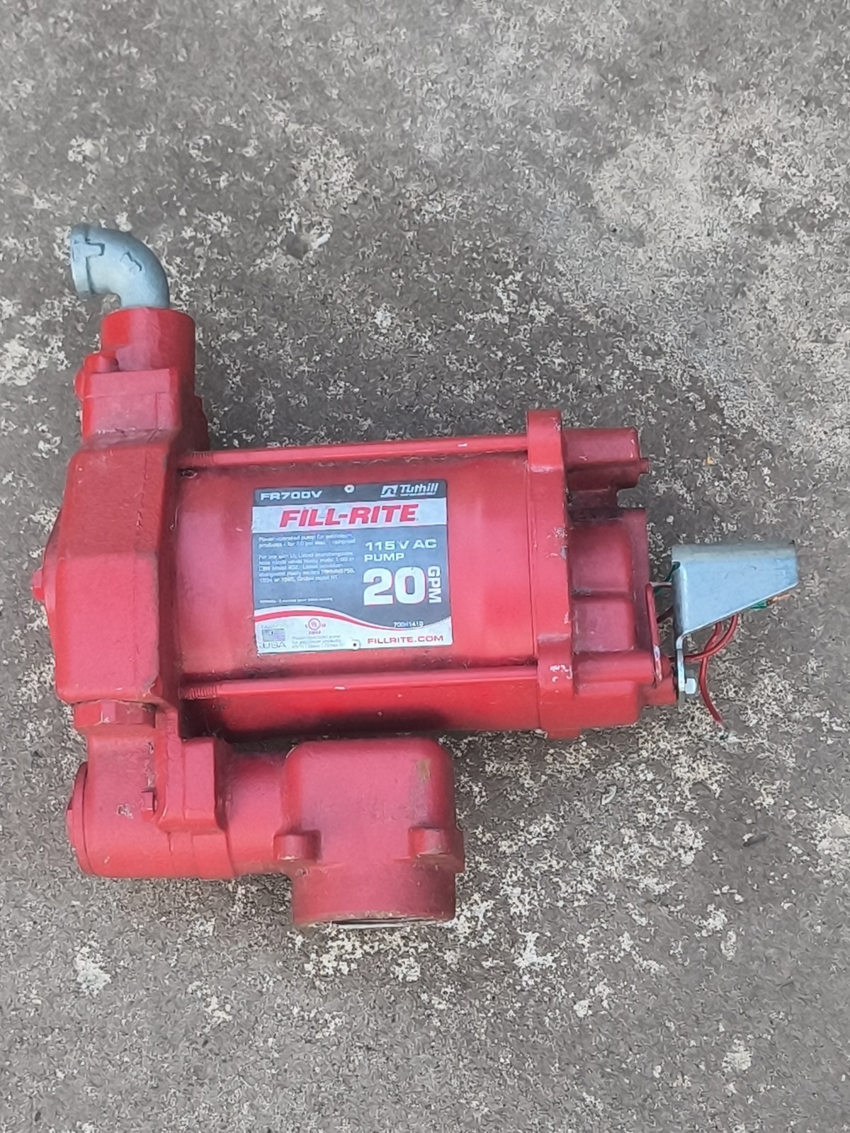 FILL-RITE FR700V 115V AC PUMP 20GPM 50PSI 115V 60HZ 5.5AMPS 1/3HP 1725RPM