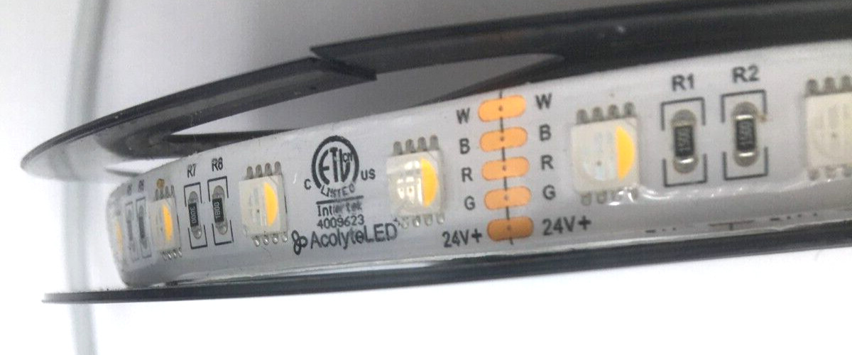 Acolyte LED Tape Light Ribbonlyte 24V, 19′, 105W, RB0RGBWA65-5.5RGB40 New