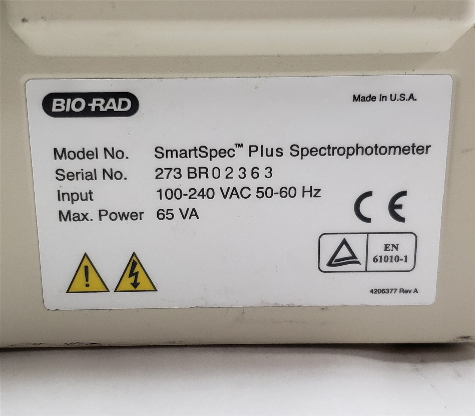 Bio-Rad BioRad SmartSpec Plus Benchtop UV/Visible Spectrophotometer 200-800nm