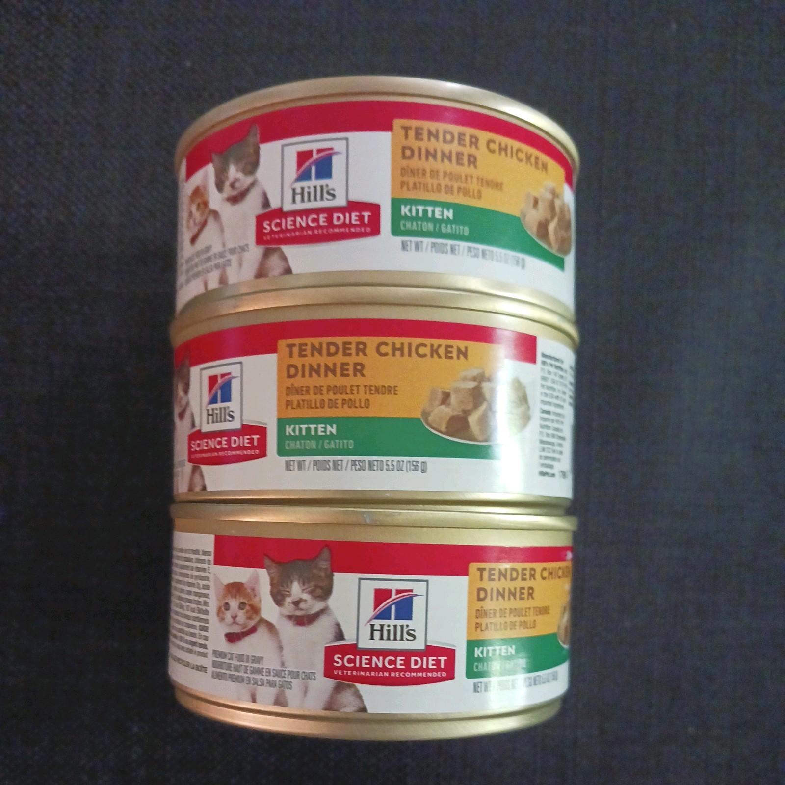 3-pack Hill’s Science Diet Kitten Wet Cat Food, Chunks & Gravy,Chicken 5.5 oz