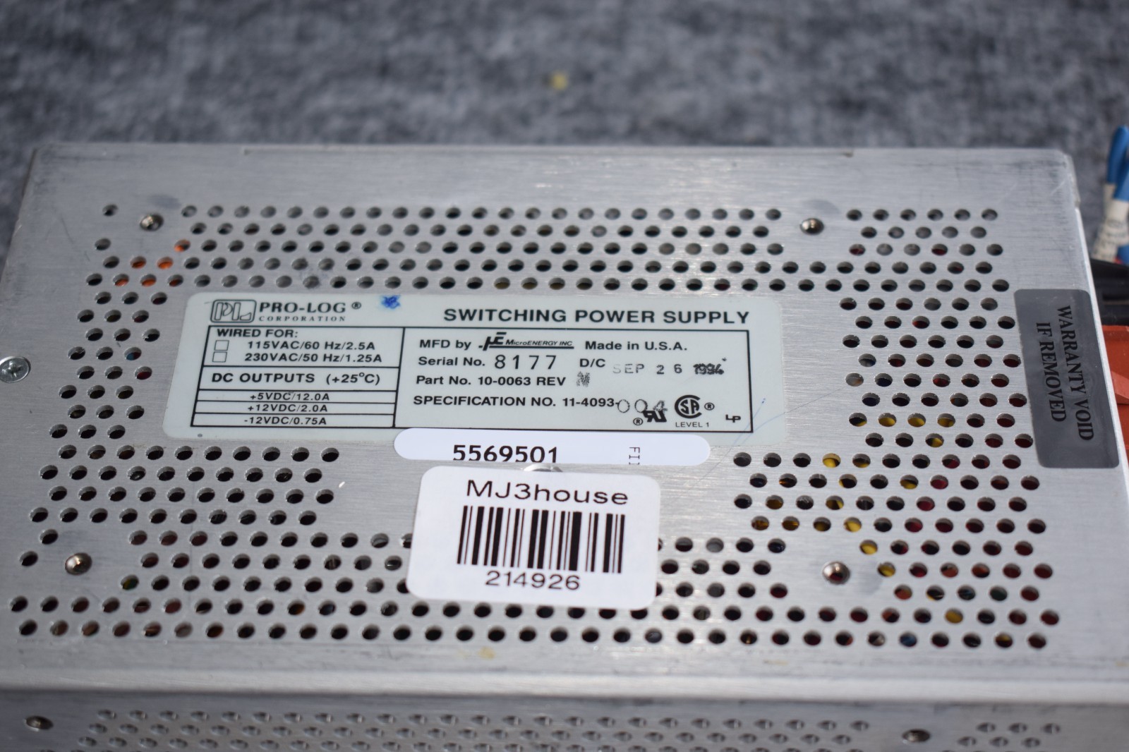PRO-LO 10-0063 REV N SWITCHING POWER SUPPLY #214926-R1*B33