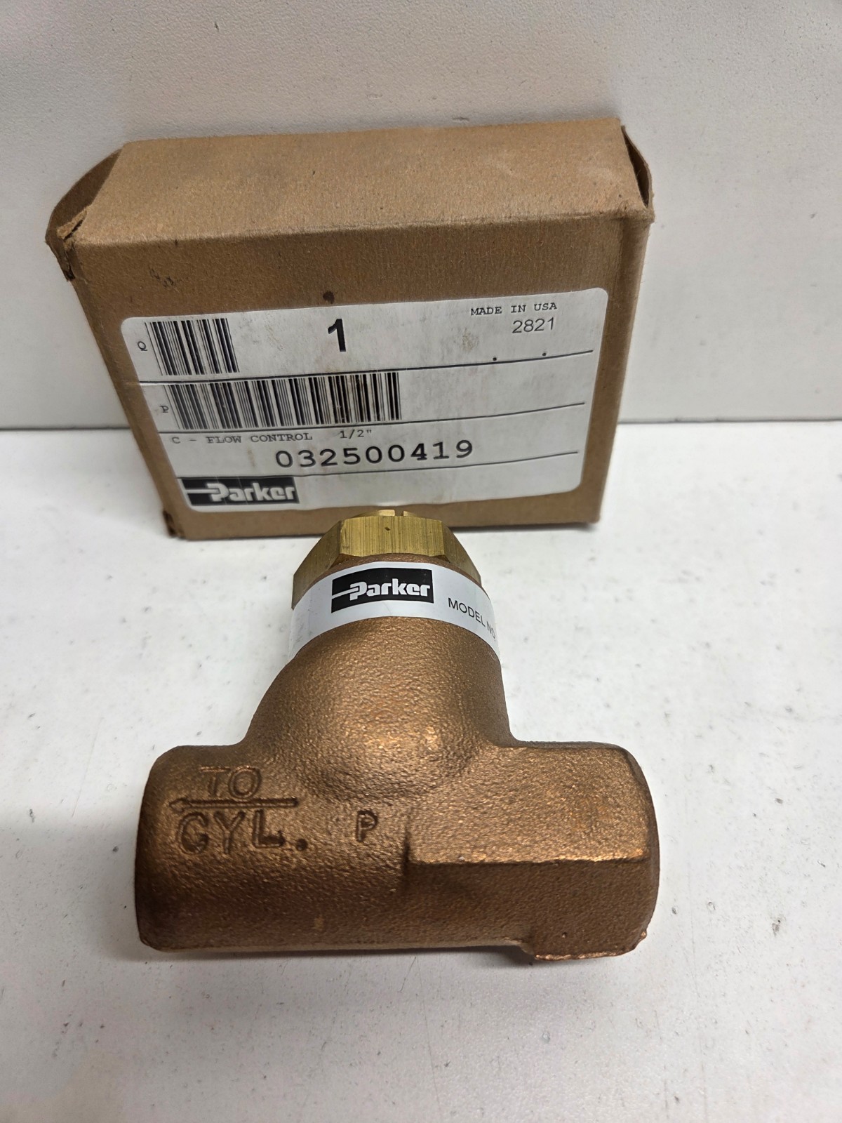 NEW IN BOX! PARKER 1/2″ NPT FLOW CONTROL VALVE 032500419