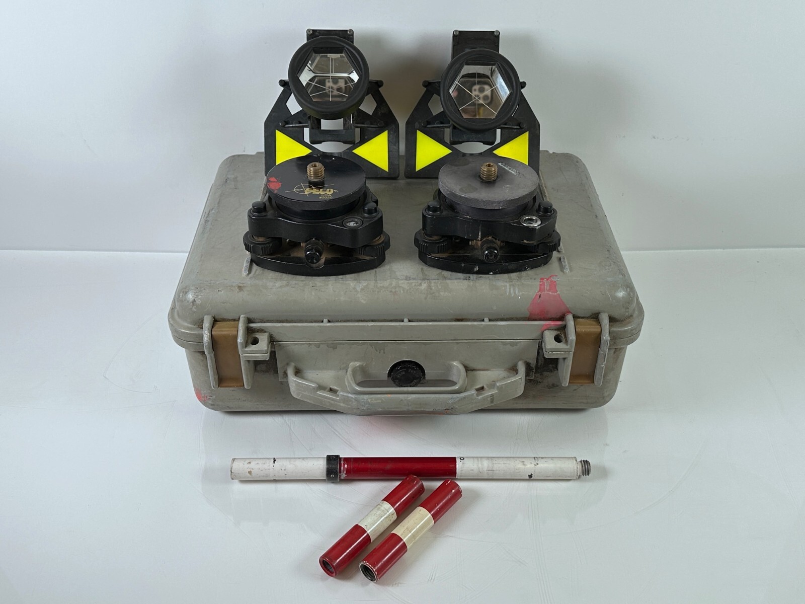 Geodimeter Prism Holder Target Pair Wild Tribrach, w/ Case
