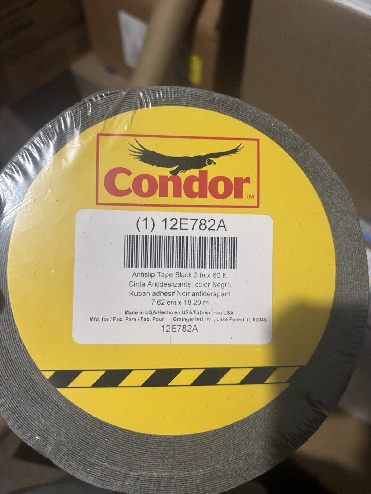 CONDOR 12E782A Antislip Tape, Black,3 In x 60 ft