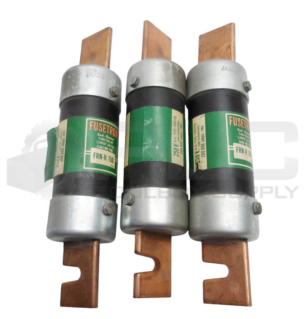 LOT OF 3 FUSETRON FRN-R 150 DUAL ELEMENT TIME DELAY FUSE