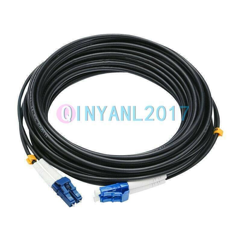 Black Armored Fiber Cable Duplex Fiber Optic Patch Cord 150M LC-LC UPC SM 9/125