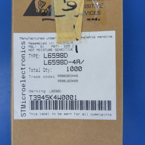 ST MICROELECTRONICS L6598D Qty of 60 per Lot IC SMT OBSOLETE SOIC16