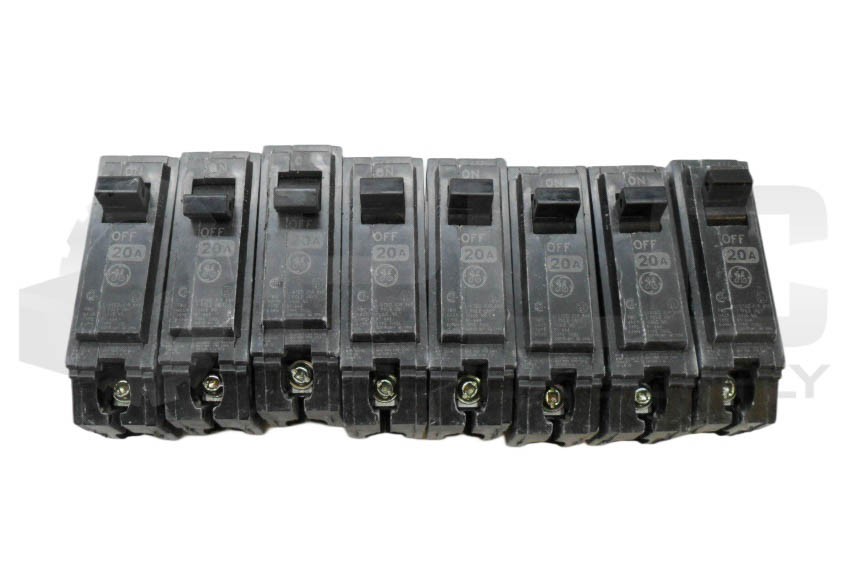 NEW BOX OF 8 GENERAL ELECTRIC THQL1120 CIRCUIT BREAKER 1 POLE 20A *READ*