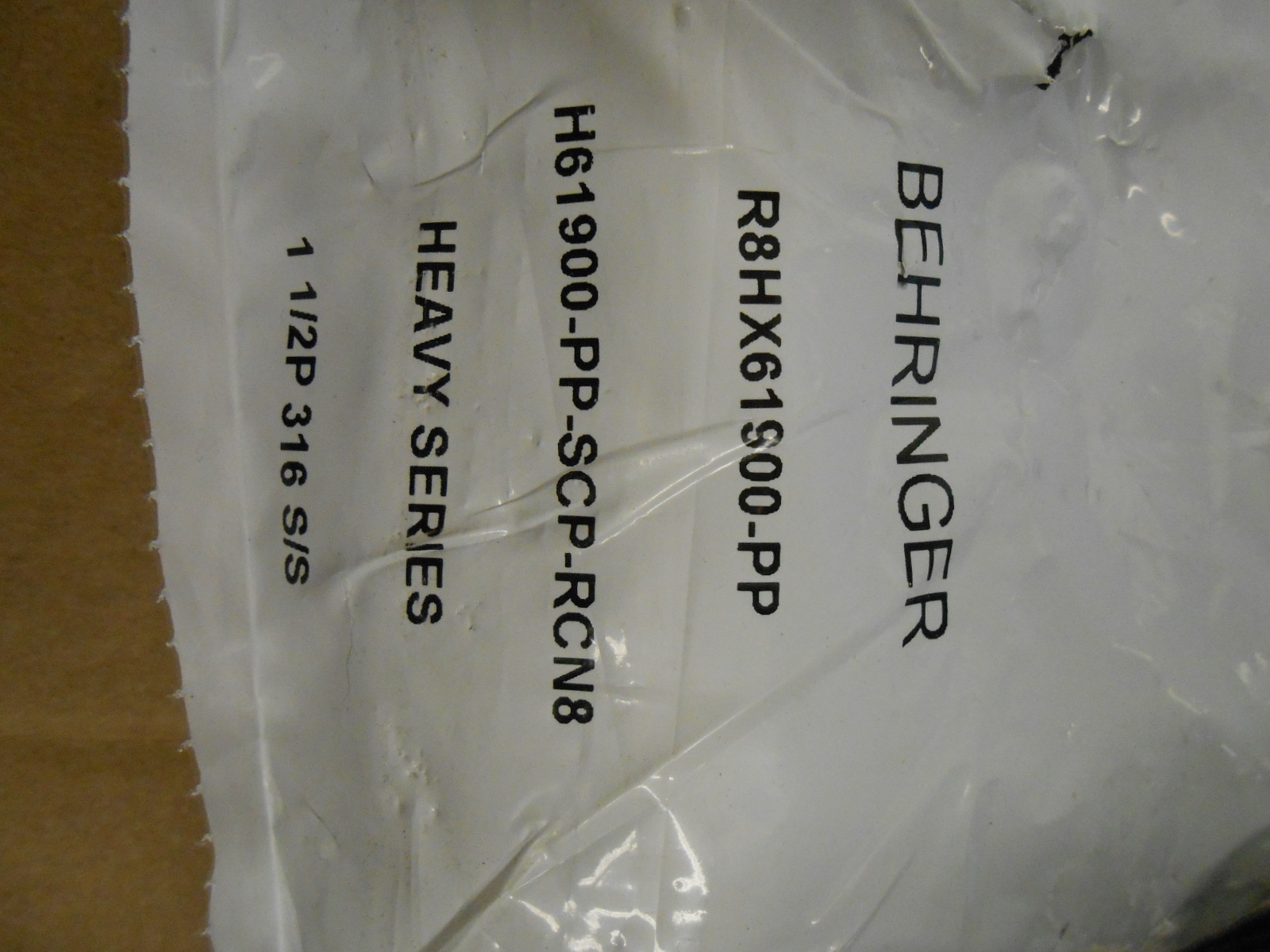 BEHRINGER HEAVY SERIES 1-1/2P 316 S/S, R8HX61900-PP TUBE CLAMP KIT