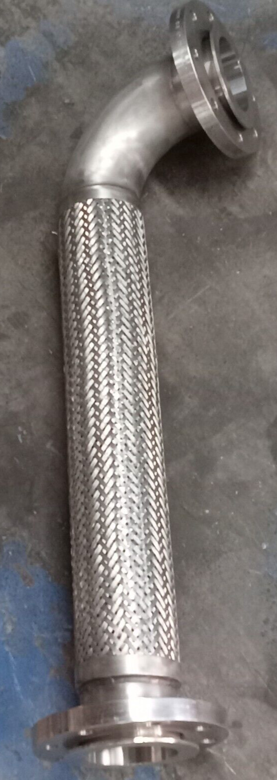 UNBRANDED BRAIDED FLEXIBLE HOSE WITH FLANGED ENDS ASSEMBLY FLANGE SIZE: 4″