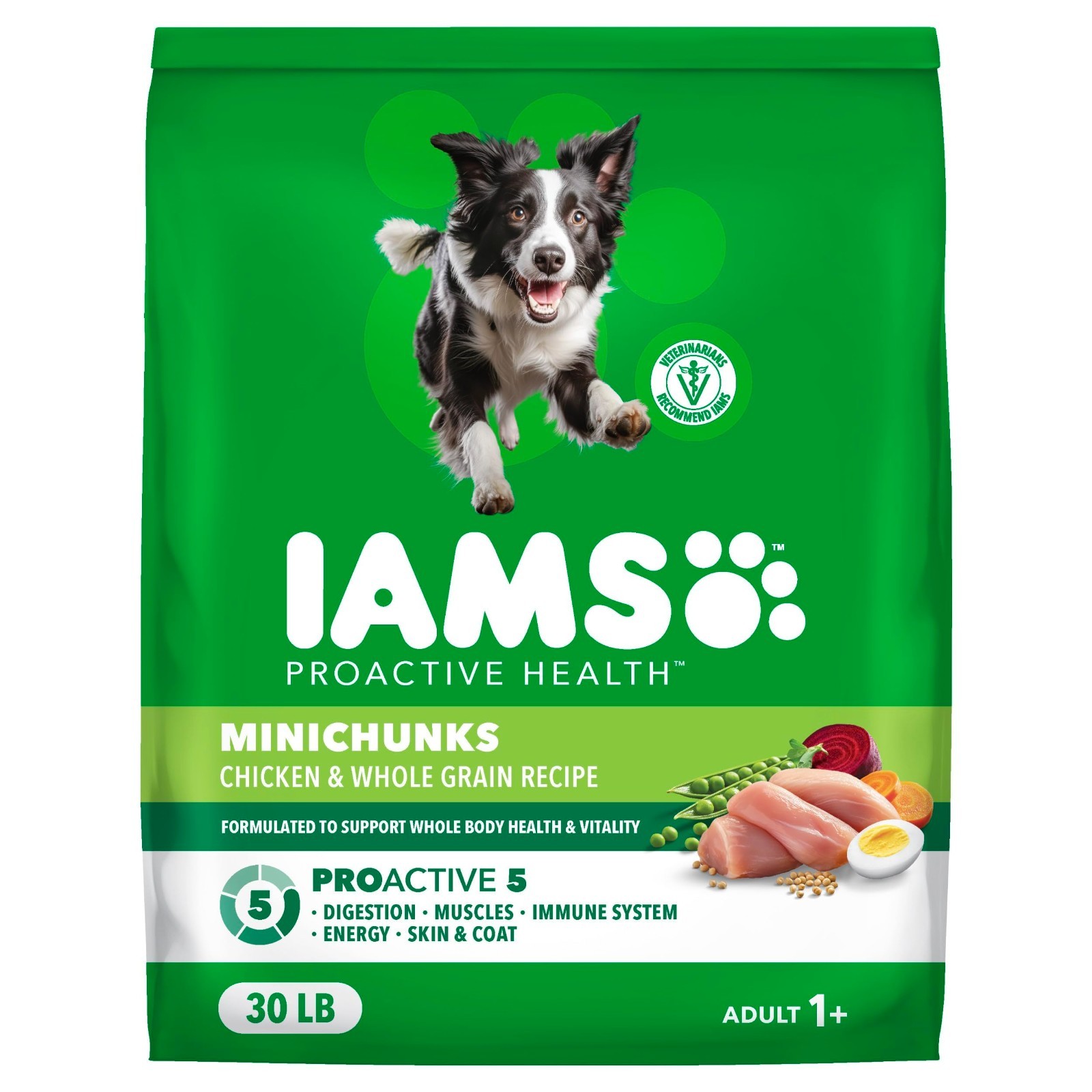 IAMS Proactive Health Adult Minichunks Premium Dry Dog Food, Adult Dog, 30 lb. B