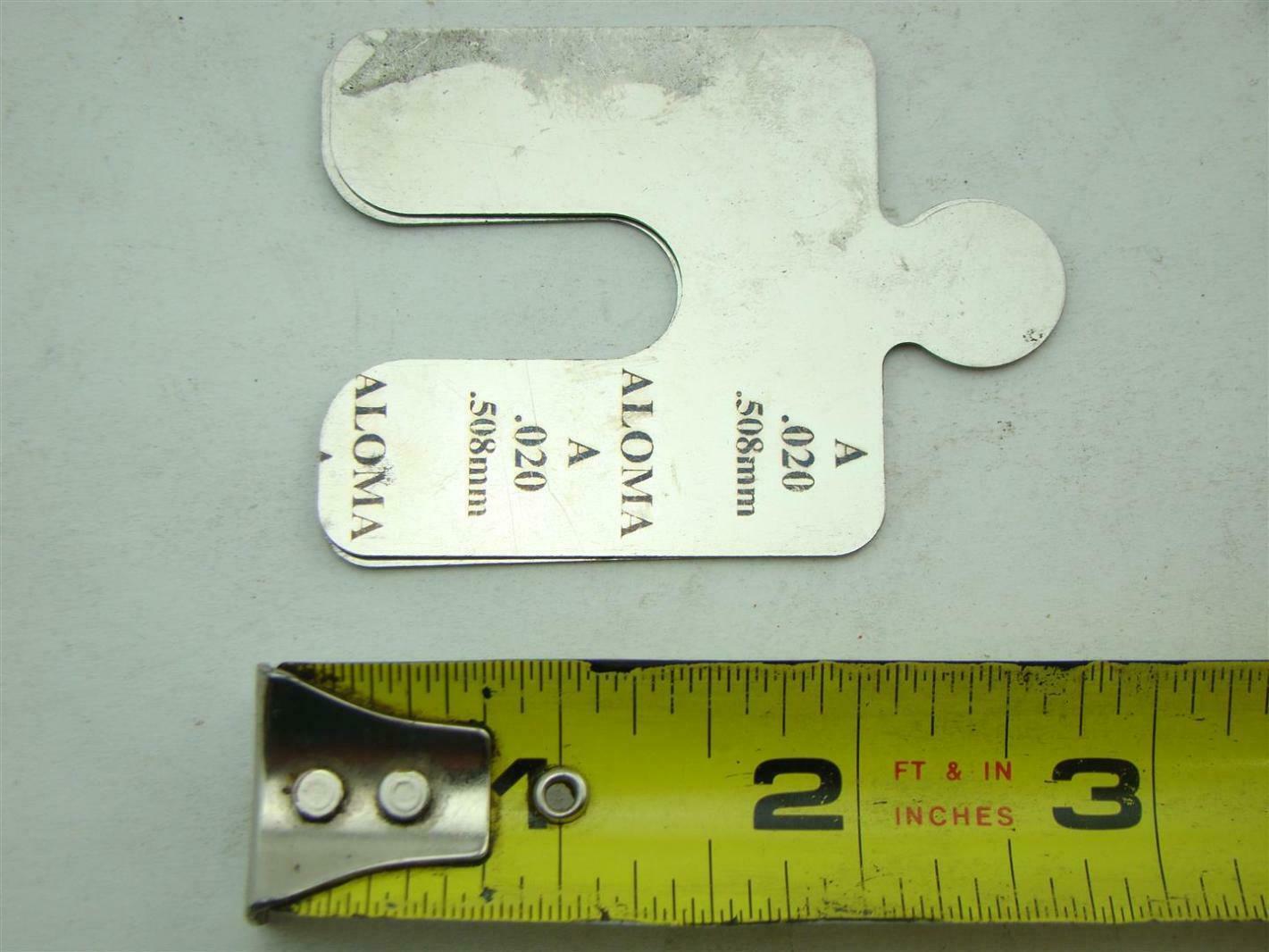 (2) Aloma .020 .508mm Stainless Steel Shims
