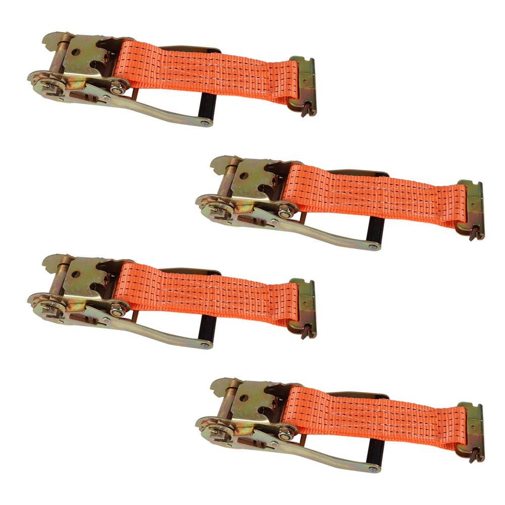 USA 4PCS 15′ E Track Ratchet Tie Down Strap Truck Enclosed Cargo Van Straps