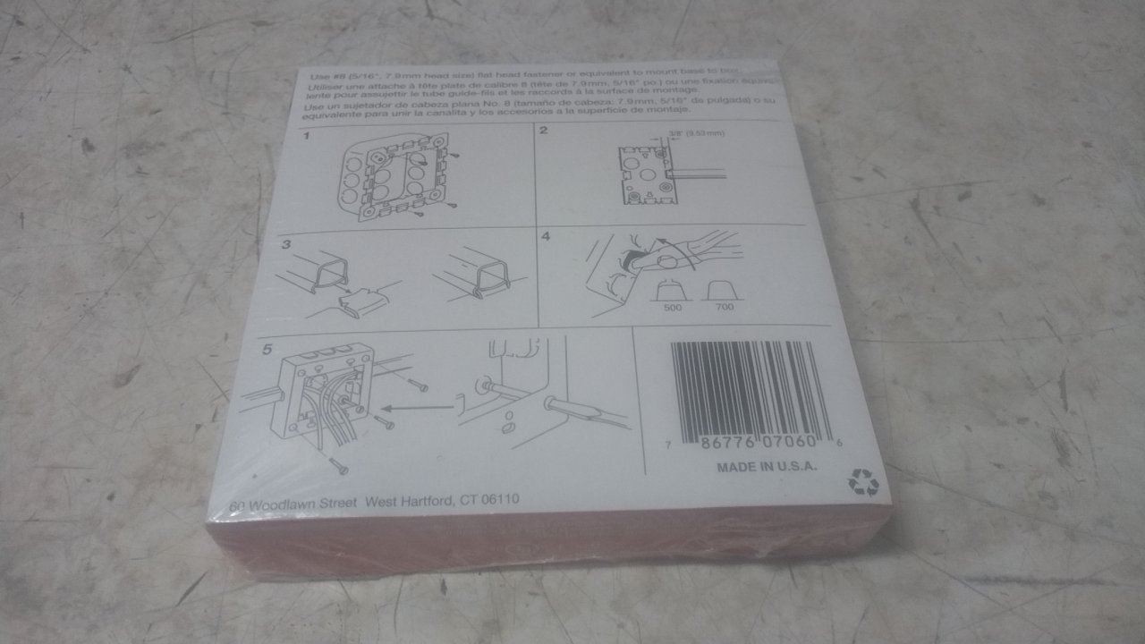 Wiremold V5751-2 5 Pk 4-3/4 In W Flush Two Gang Extension Adapter Fitting (AW)