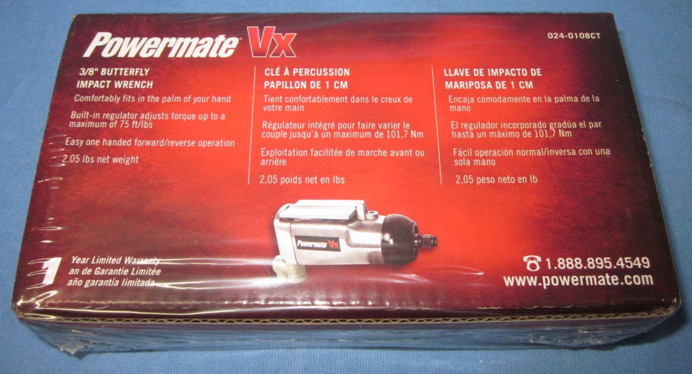 Powermate 024-0108CT VX 3/8-Inch 3.0-CFM 90-PSI Butterfly Air Impact Wrench