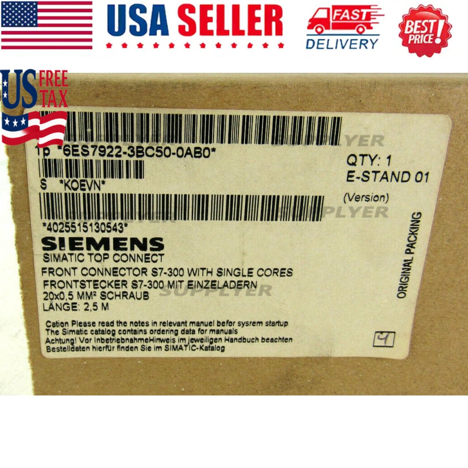 New Siemens Simatic S7 SITOP Connection 6ES7922-3BC50-0AB0 6ES79223BC500AB0