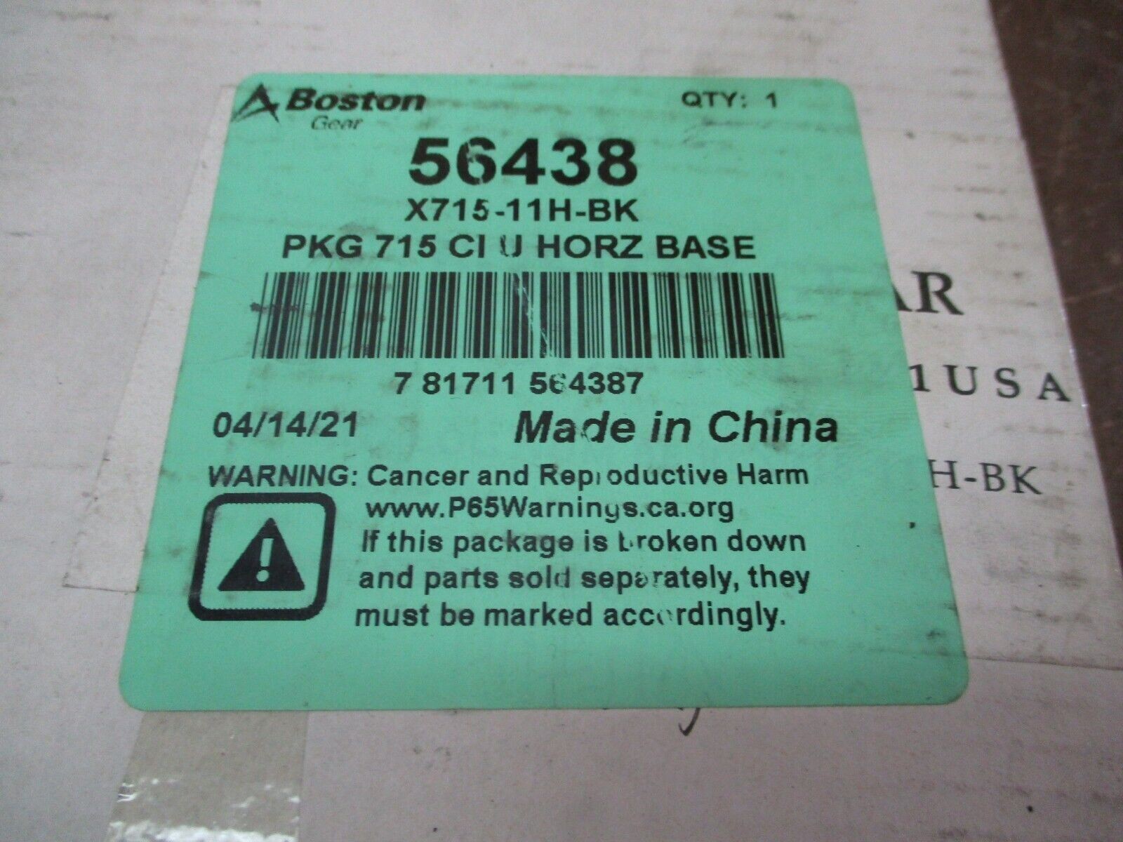 Boston Gear Mounting Base 56438 X715-11H-BK New Surplus