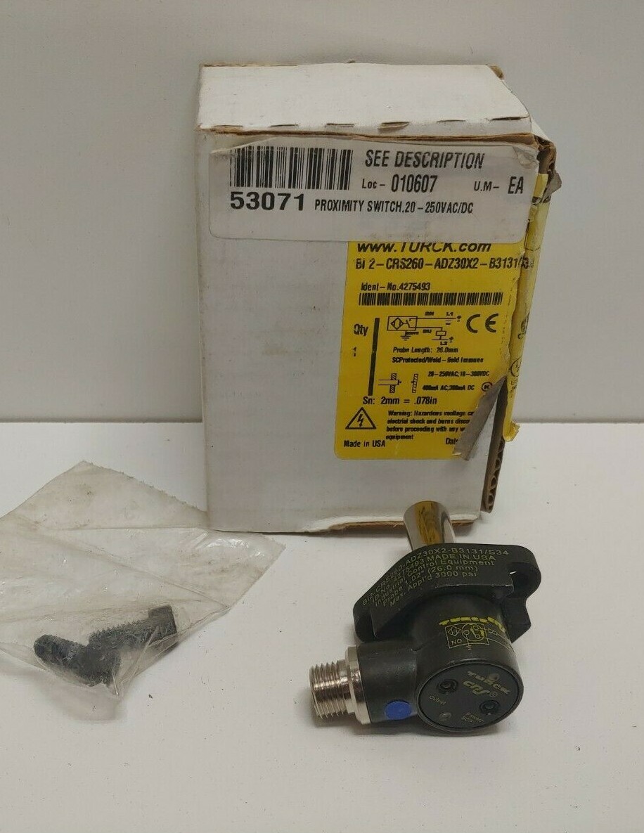 NEW OLD STOCK! TURCK 250V CYLINDER POSITION SENSOR BI2-CRS260-ADZ30X2-B3131/S34