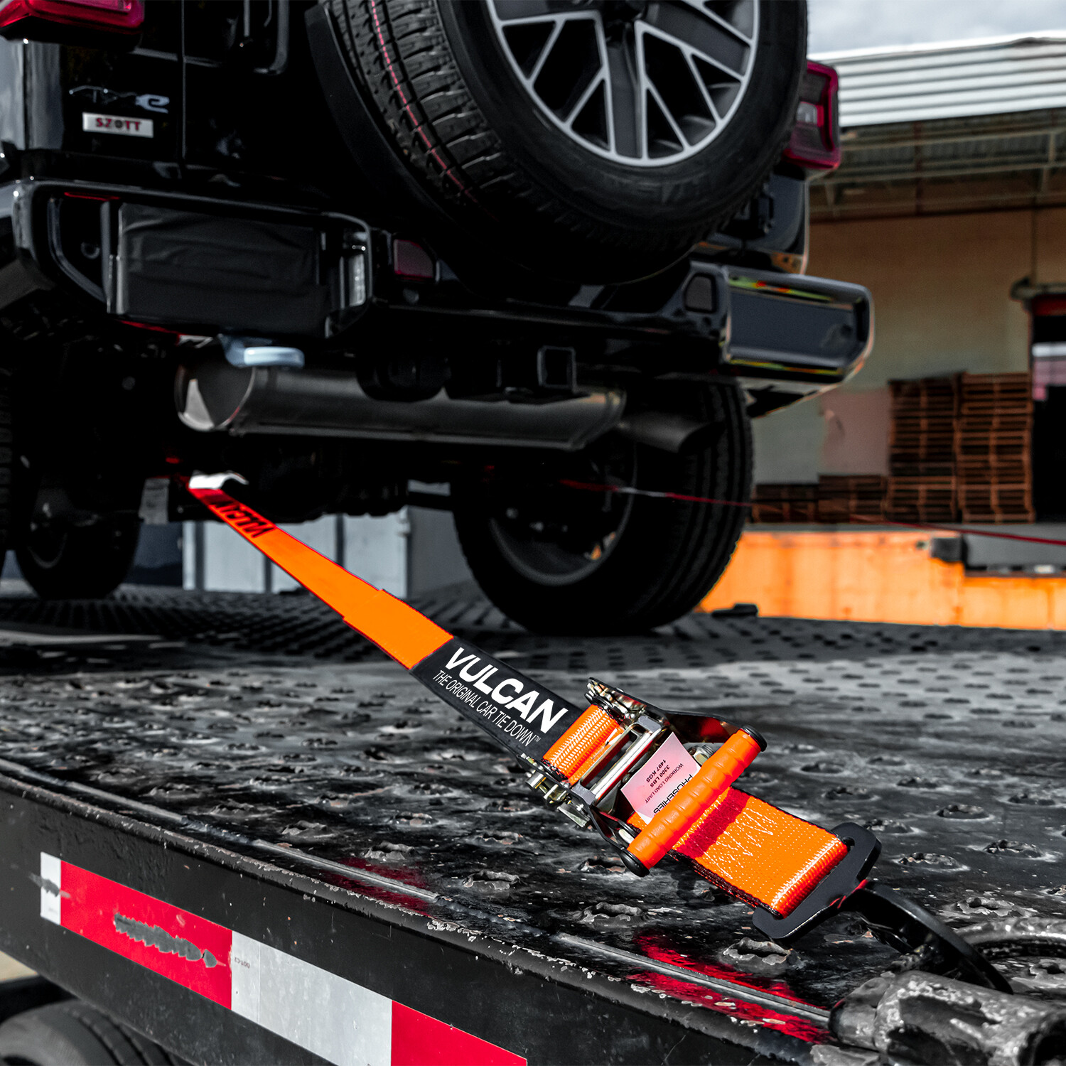 VULCAN PROSeries Orange Axle Strap Tie Down Kit – Snap Hook Ratchet Straps