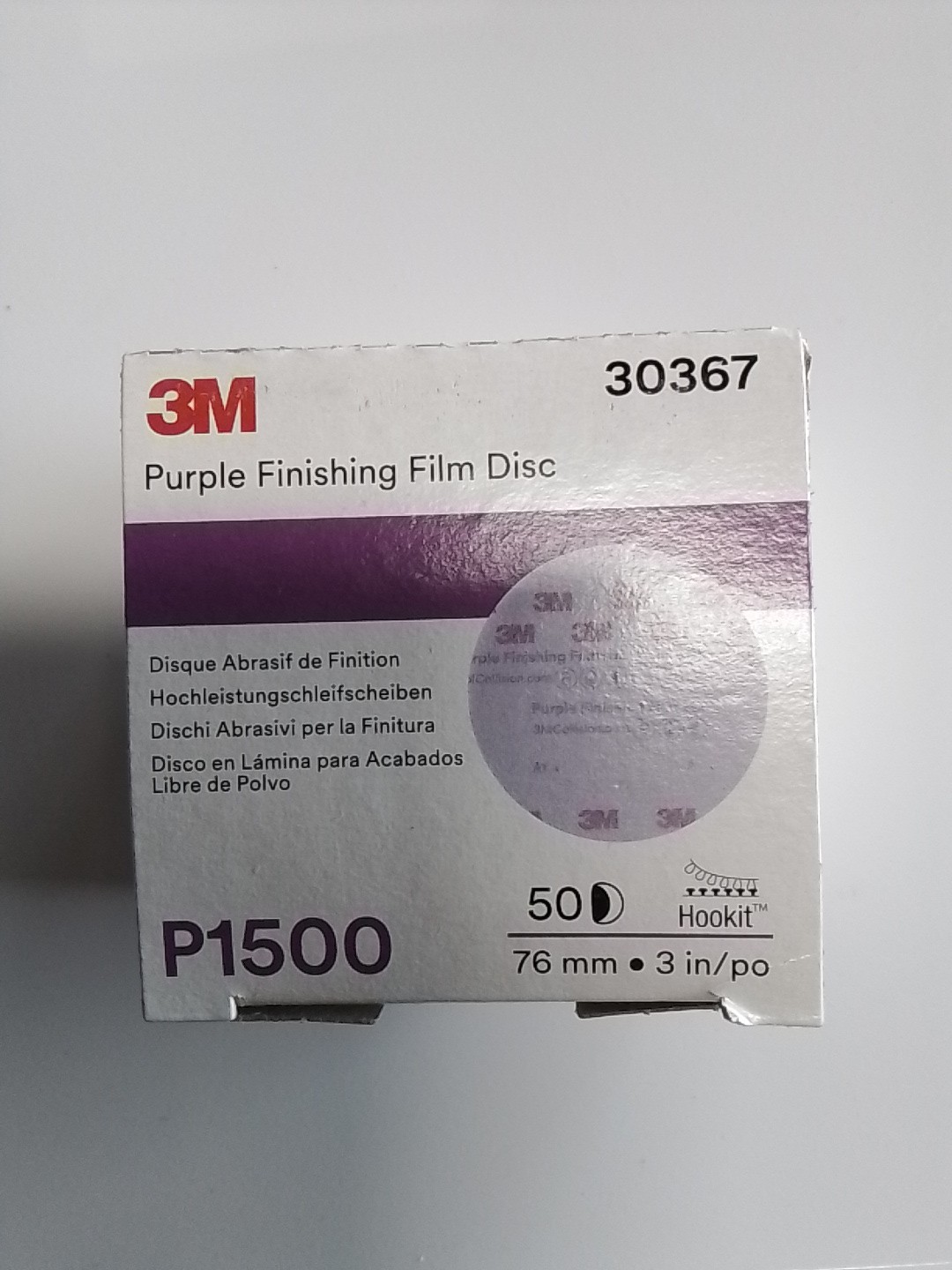 3m 30367 Hookit Purple Abrasive Disc 50 Per Box