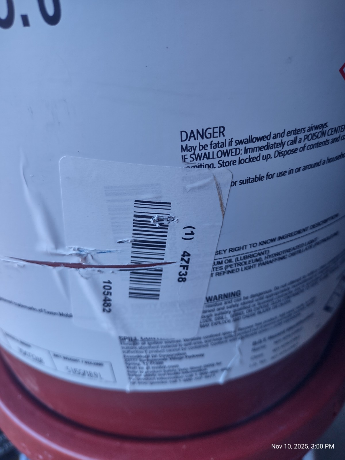 MOBIL VELOCITE NO. 6 Spindle Oil Rust and Corrosion Protection 5gal Pail NO SHIP