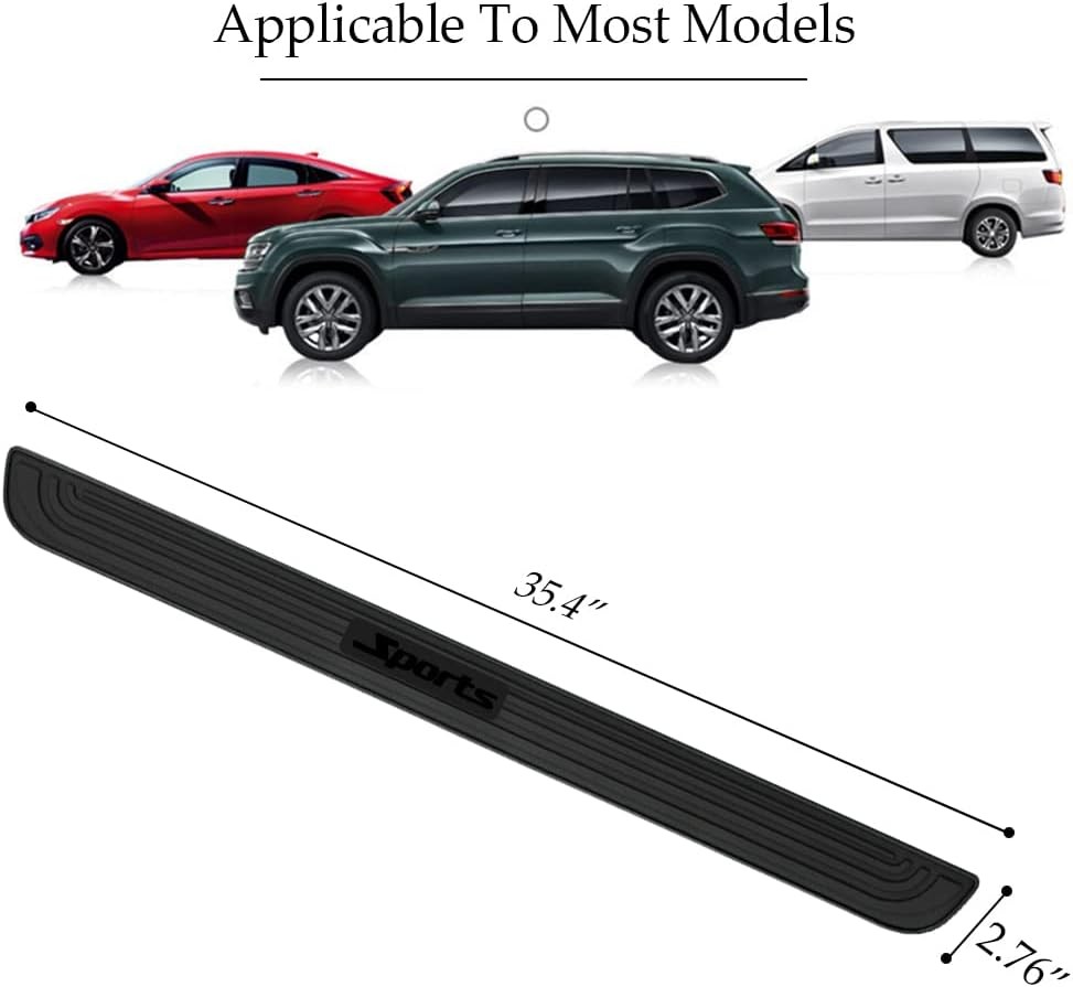Car Rear Bumper Protector Guard, 35.4 * 2.76 Inch Universal Rubber Scratch-Resis