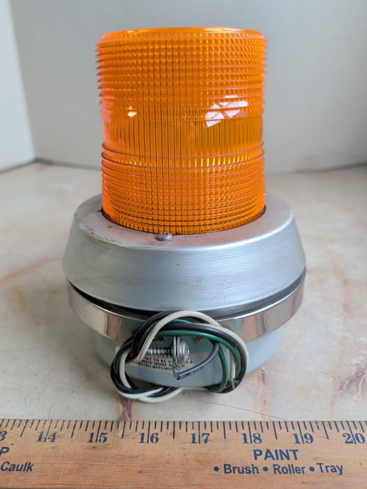EDWARDS ADAPTABEACON 51A-G5-20W AMBER 24V AC FLASHING BEACON W/BASE MOUNTED HORN