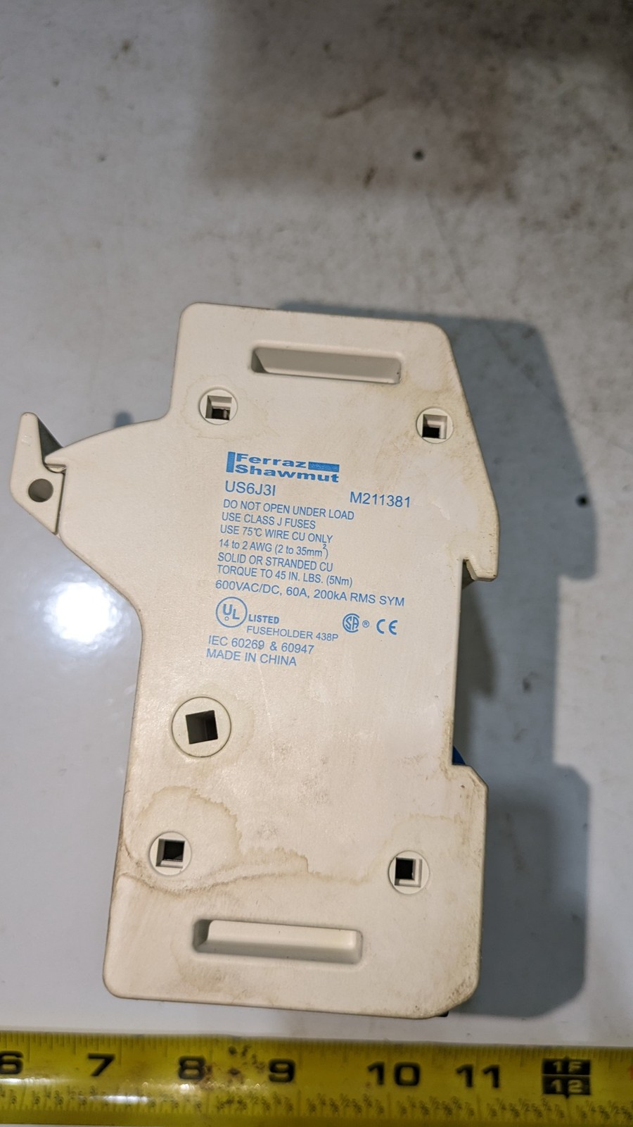 Ferraz Shawmut US6J3I M211381 Fuse Holder 600VAC/DC 60A 200kA RMS