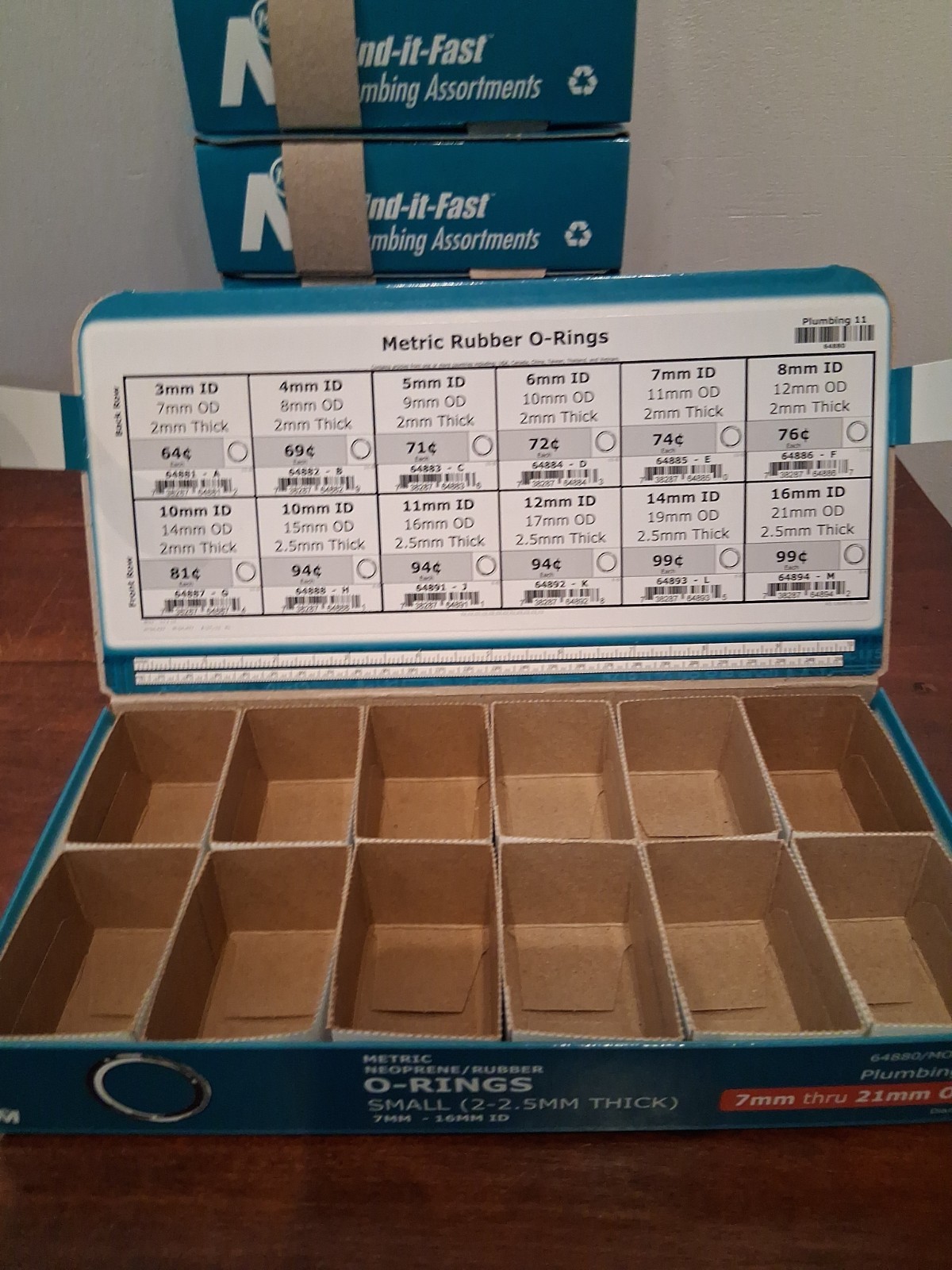 Midwest Fasteners Find It Fast **Empty** O-RING Assortment Boxes