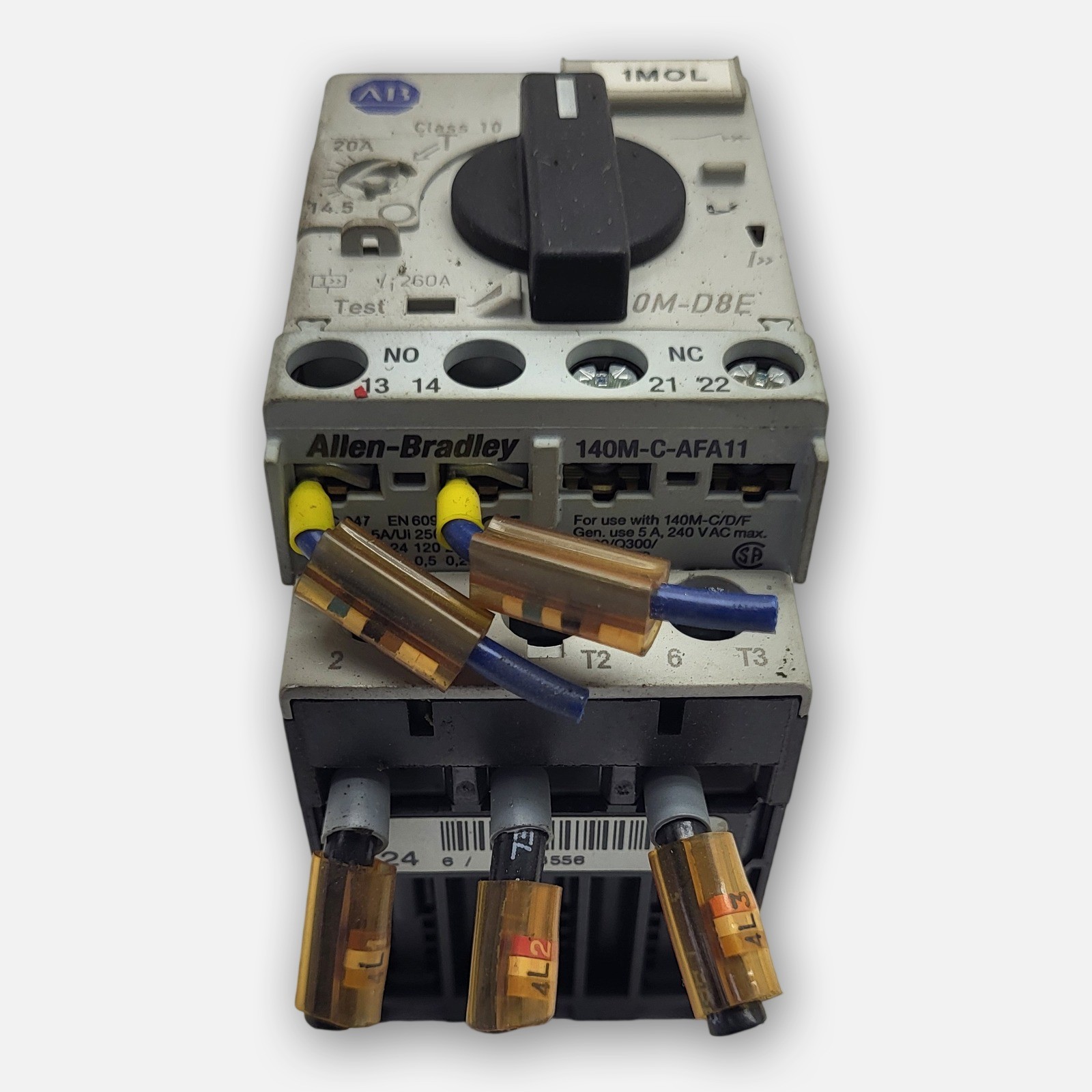 ALLEN BRADLEY 140M-D8E-C20 /C CIRCUIT BREAKER W/ 140M-C-AFA11