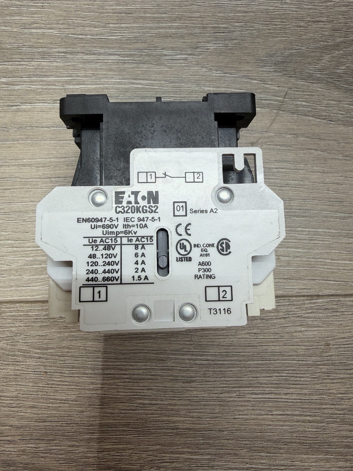 Eaton BN16BN0 Motor Starter Contactor 18A 3-Pole Size 0 With Two Eaton C320KGS1