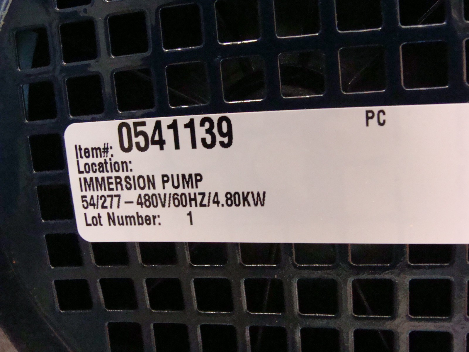 DIETZ IMMERSION PUMP 54/277-480V/60HZ/4.80KW