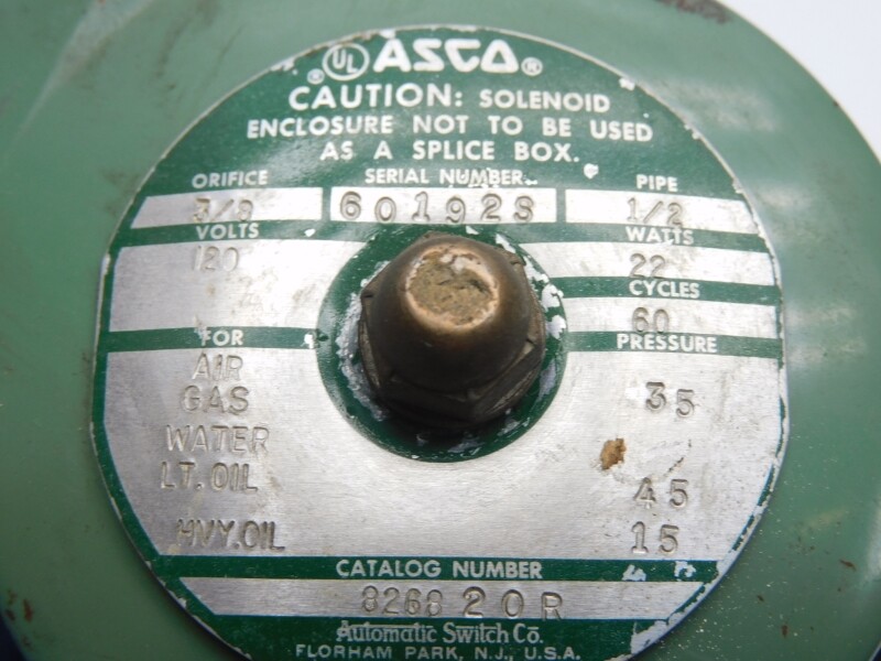 ASCO 826820R 120V 3/8″ NSNP