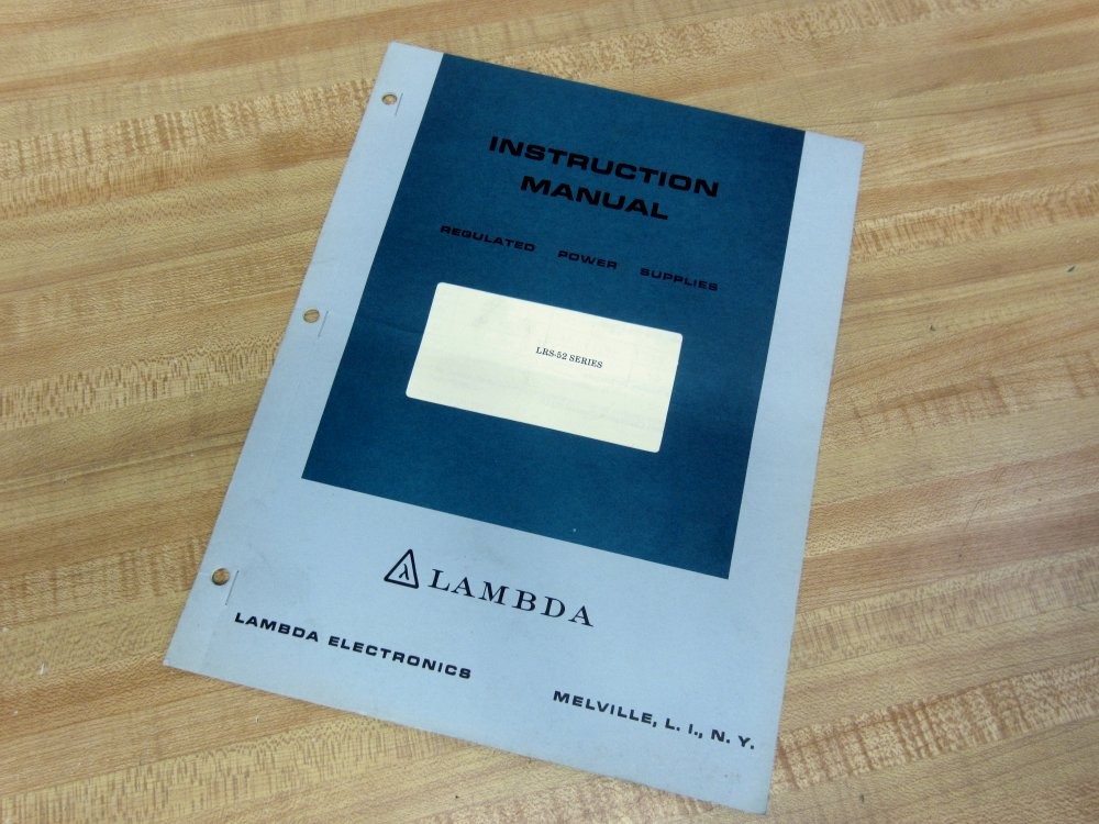 Lambda IM-LRS-52 Regulated Power Supplies Instruction Manual