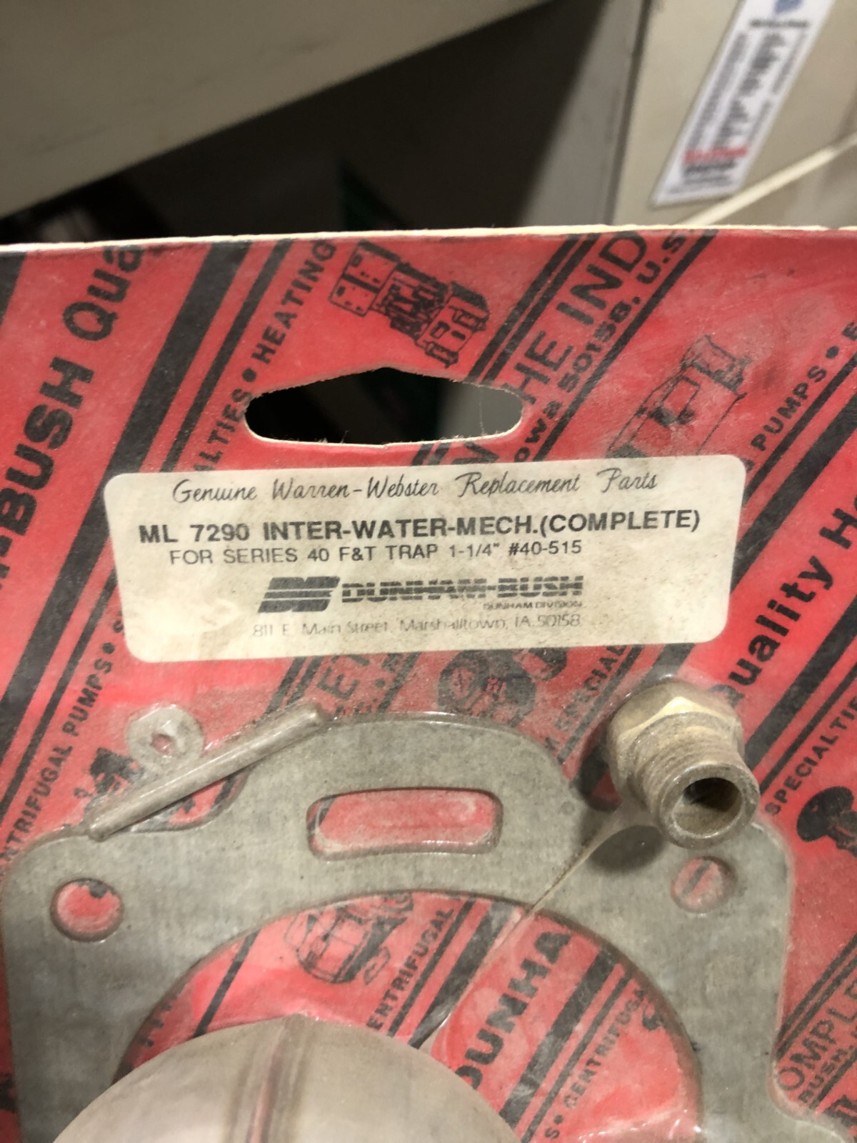 Dunham-Bush ML7290 INTER WATER MECH