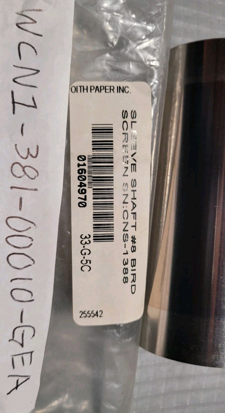 Voith Paper BIRD Screen Sleeve Shaft MPN 255542 WCN1-381-00010-GEA NOS