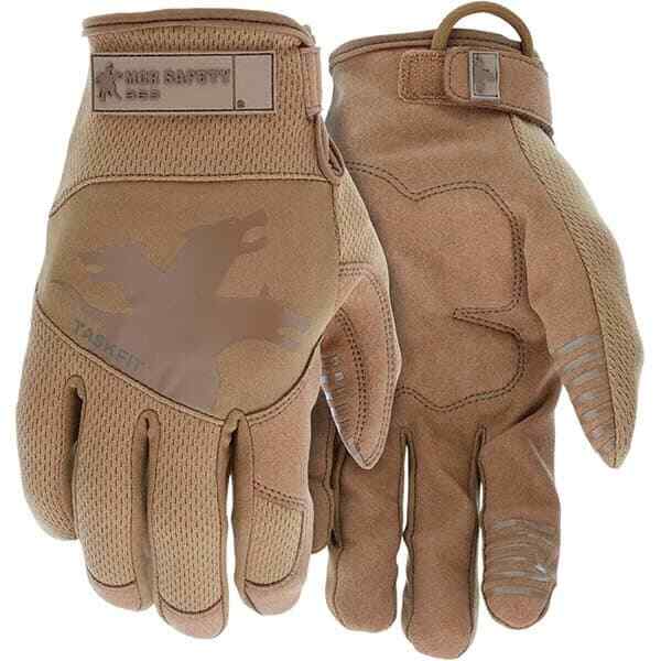 MCR Safety 963M Gloves: Size M, Tan, Padded Palm Grip