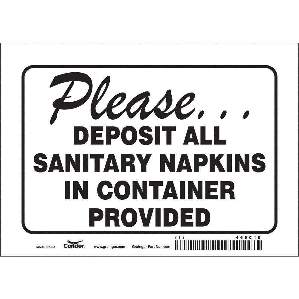 CONDOR 469C10 Safety Sign,5 in x 7 in,Vinyl 469C10
