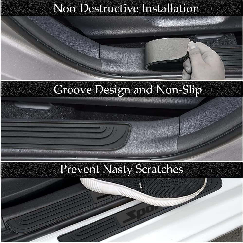 Car Rear Bumper Protector Guard, 35.4 * 2.76 Inch Universal Rubber Scratch-Resis