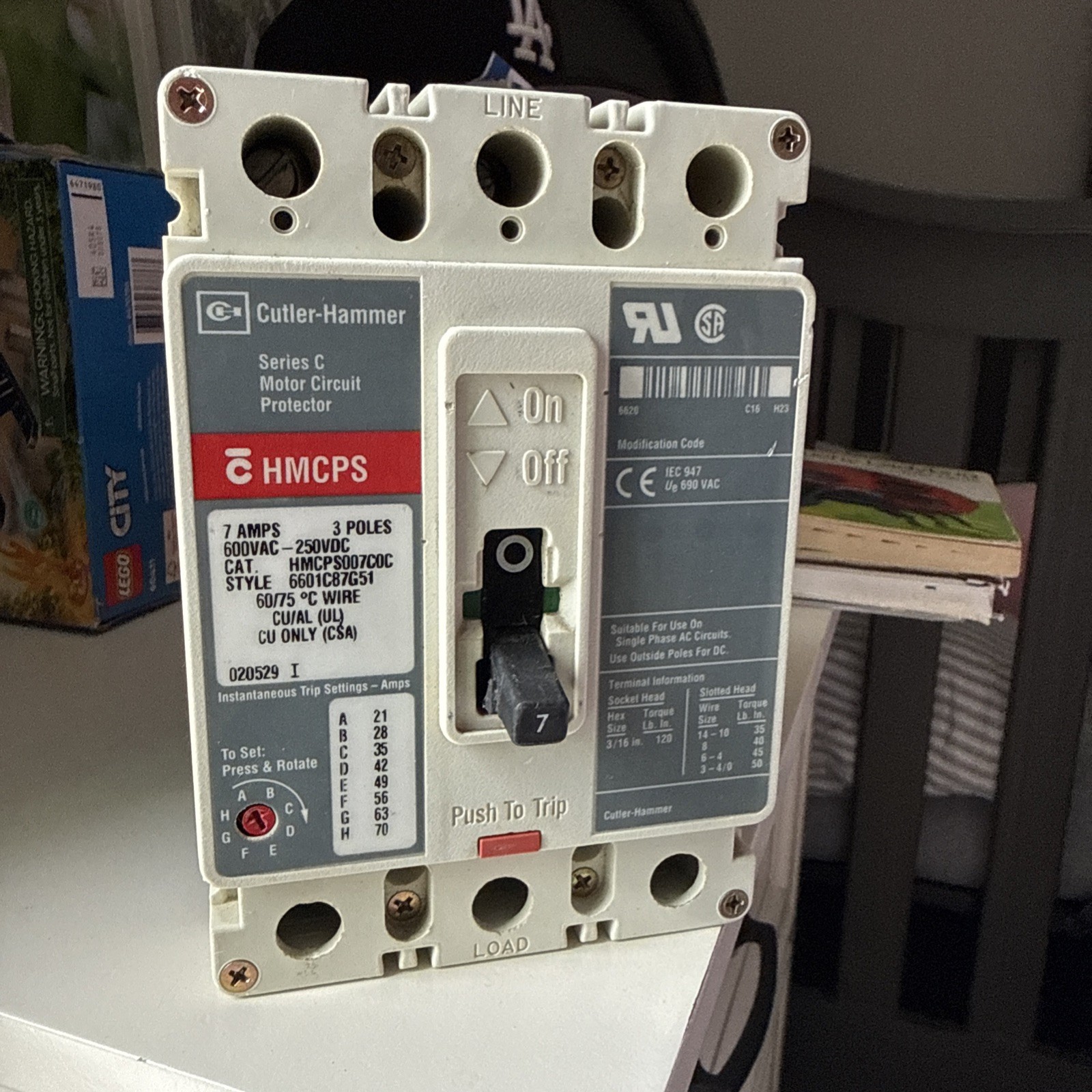 CUTLER HAMMER HMCPS007COC SERIES C MOTOR CURRENT PROTECTOR