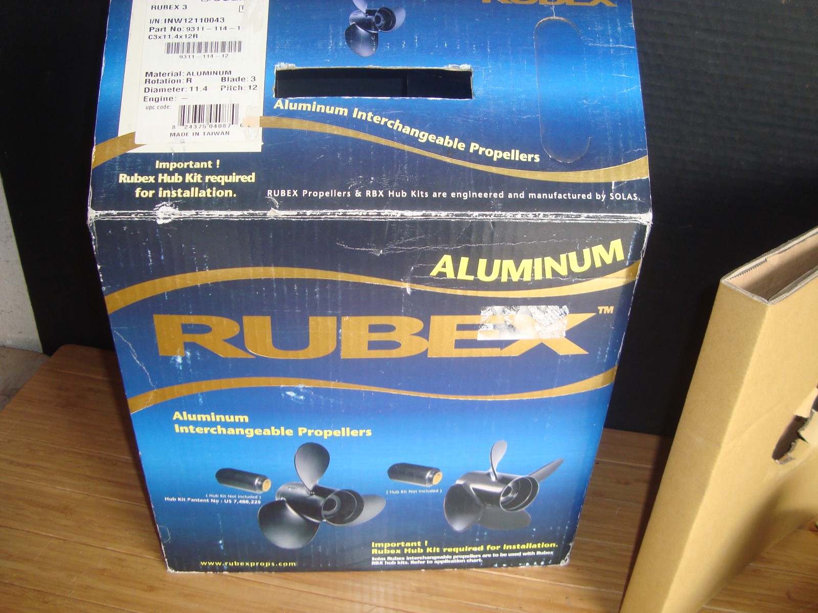 Solas 9311-114-1 Rubex 3 Aluminum 3-Blade Propeller C3x11.4x12R FloTorq & Vortex