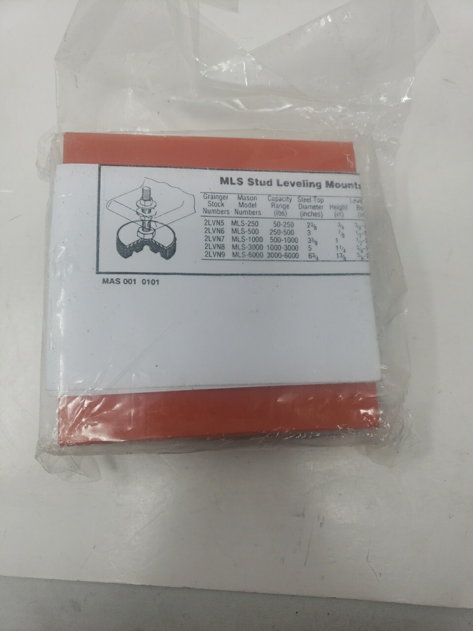 4 Mason 2LVP7 Vibration Isolation Steel Plate Waffle Pad With Hole